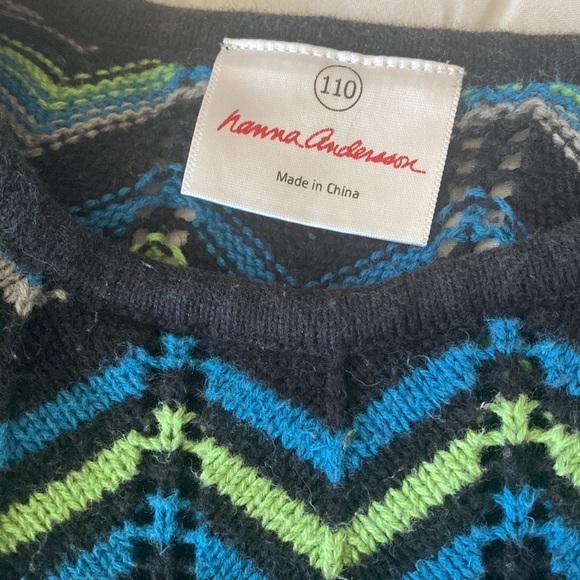 Hanna Anderson Sweater Knit Long Sleeve Zig Zag Chevron Multicolor Dress - Picture 6 of 6